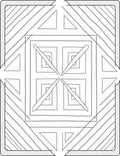Geometric Square and Diagonal Line Design Rug