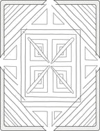 Geometric Square and Diagonal Line Design Rug