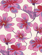 Vibrant Floral Pattern With Purple Accents Rug