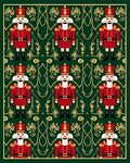 Red Nutcracker Emerald Gold Ornament Rug