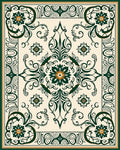 Intricate Floral Scrollwork Pattern Design Rug