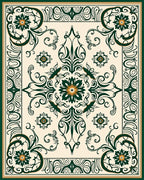 Intricate Floral Scrollwork Pattern Design Rug