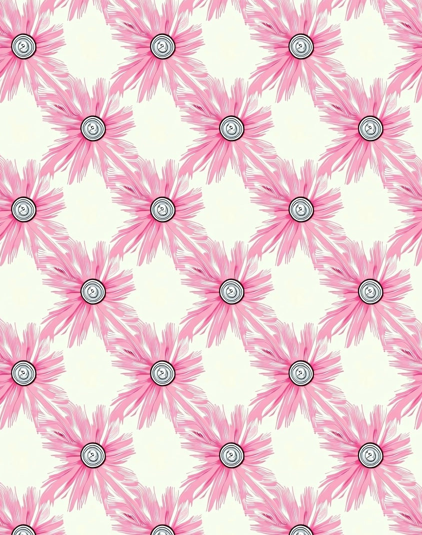 Pink Floral Graphic Pattern Rug