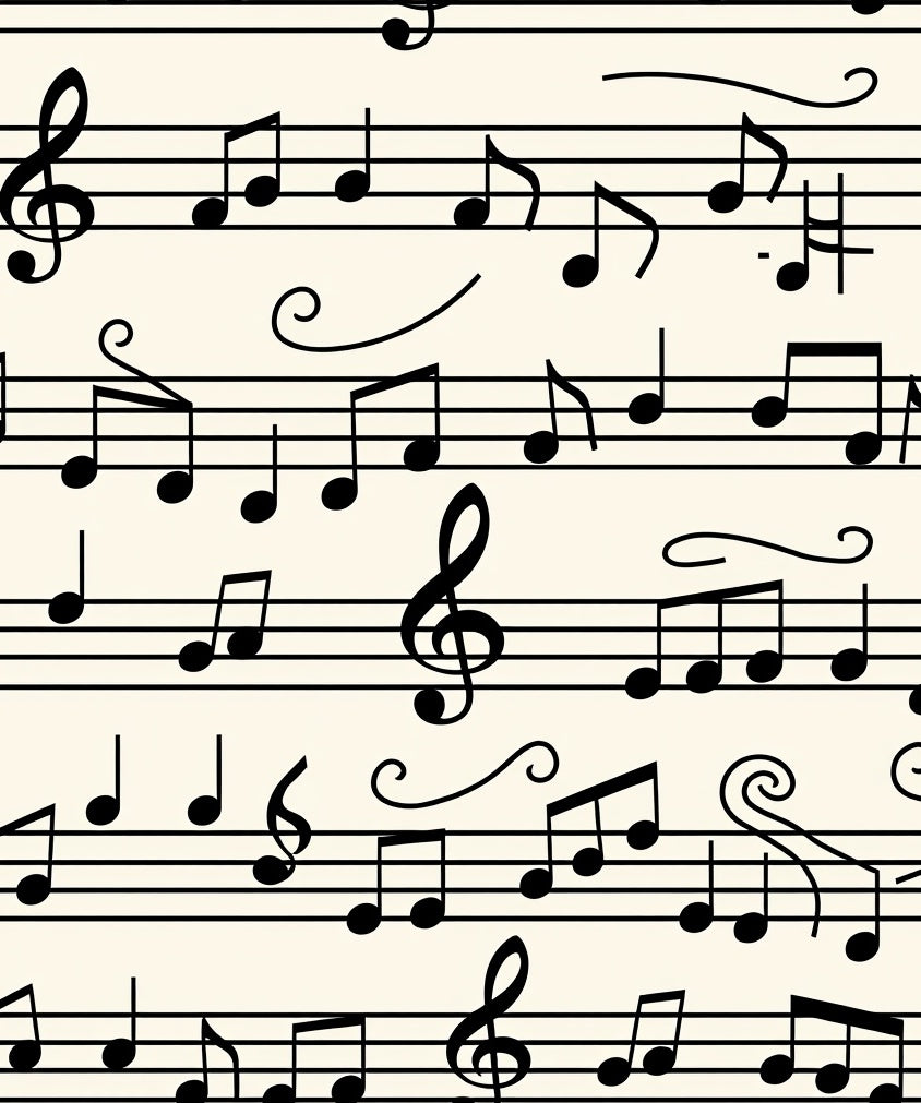 Musical Notes Pattern With Treble Clefs Rug