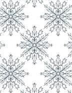 Gray Snowflake Floral Medallion Rug