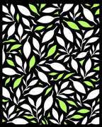 Modern Leaf Silhouette Pattern Rug