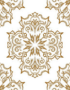 Ornate Gold Mandala Pattern Rug