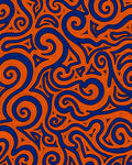 Abstract Swirl Orange Blue Pattern Rug