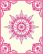 Vibrant Bright Floral Mandala Rug