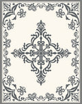 Classic Damask Floral Scrollwork Pattern Rug