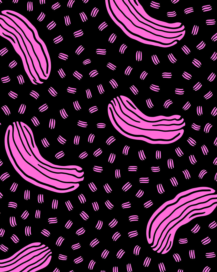 Pink Abstract Shapes Pattern Rug