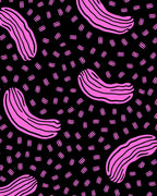 Pink Abstract Shapes Pattern Rug