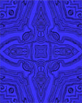 Intricate Blue Contour Abstract Design Rug