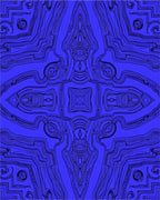 Intricate Blue Contour Abstract Design Rug