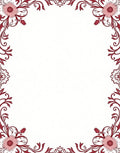 Ornate Floral Swirls Red Pink Rug