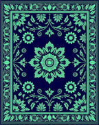 Intricate Floral Medallion Design Rug