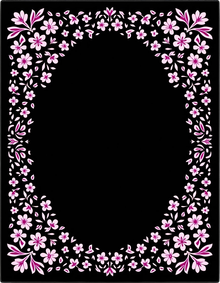 Floral Pattern with Pink Blossoms Rug
