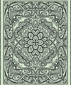 Intricate Floral Scrollwork Art Nouveau Rug