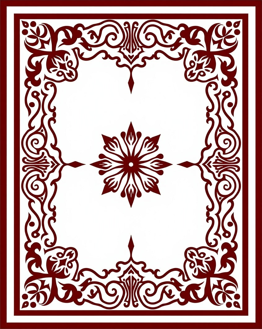 Intricate Floral Corner Medallion Rug
