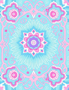 Pastel Floral Mandala Swirl Rug
