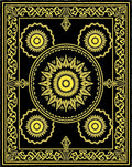 Bold Yellow Sunburst Patterned Rug