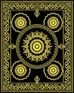 Bold Yellow Sunburst Patterned Rug
