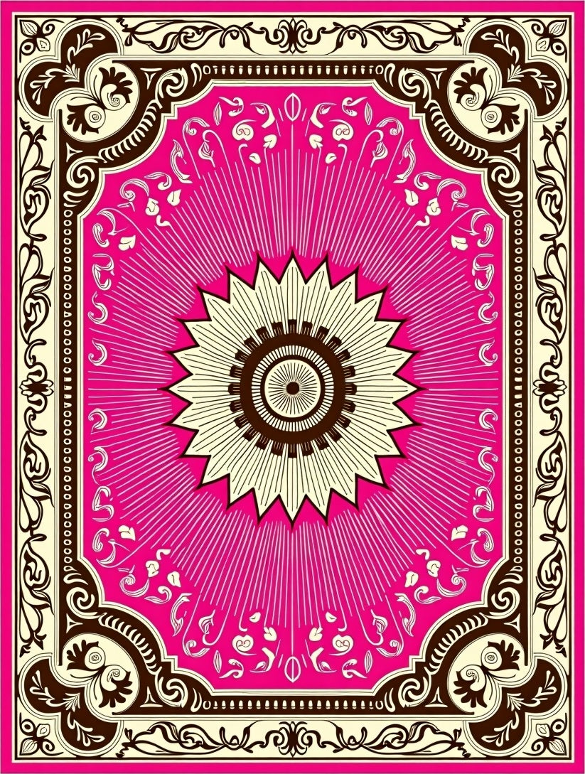 Vibrant Flower Burst Geometric Design Rug