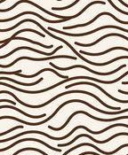 Organic Wavy Brown Stripe Pattern Rug