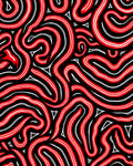 Bold Red White Swirl Stripe Rug