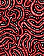 Bold Red White Swirl Stripe Rug