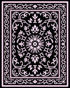 Ornate Floral Symmetry Pattern Rug