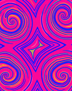 Bold Abstract Swirl Star Pattern Rug