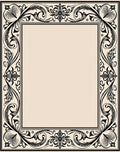 Ornate Floral Border Pattern Rug