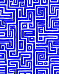 Bold Blue Geometric Maze Design Rug
