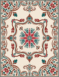 Floral And Leafy Intricate Pattern Rug