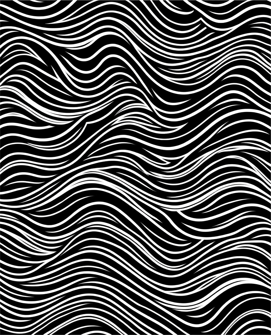 Striped Wave Pattern Accent Rug
