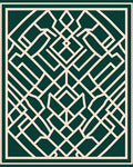 Geometric Lattice Cream Green Rug