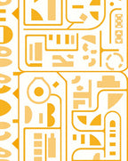 Abstract Orange Geometric Shapes Rug