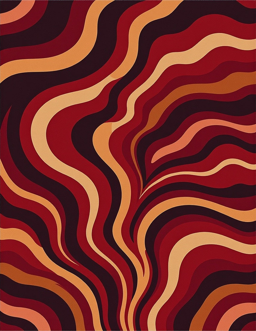 Retro Wavy Streaks Pattern Rug