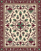 Vintage Floral Border Rug