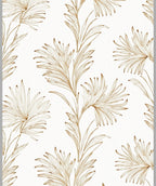 Gold Line Art Tropical Leaf Design Rug
