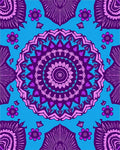 Vibrant Purple Floral Mandala Design Rug