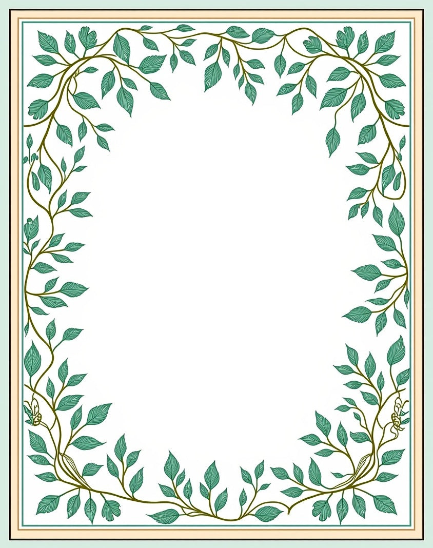 Vine Leaf Border Classic Design Rug