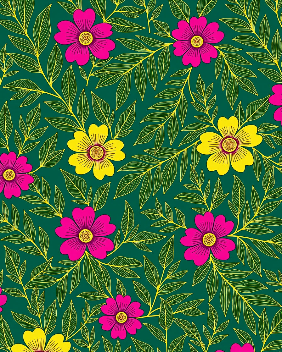 Vibrant Floral Branches Pattern Rug