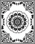 Intricate Mandala Floral Border Design Rug