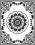 Intricate Mandala Floral Border Design Rug
