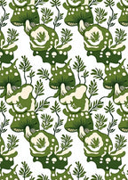 Whimsical Green Mushroom Abstract Pattern Rug