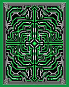 Abstract Circuit Board Pattern Rug