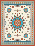 Whimsical Floral Starburst Pattern Rug