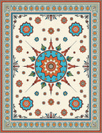 Whimsical Floral Starburst Pattern Rug